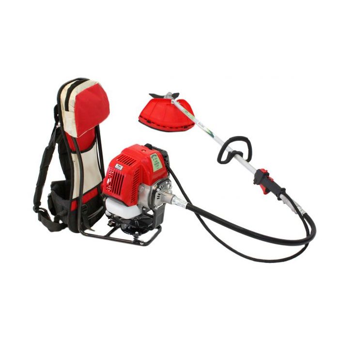 Motocoasa tip rucsac Micul Fermier, 4.76CP, 43CC, 3200RPM, 7 accesorii incluse, rosu/negru