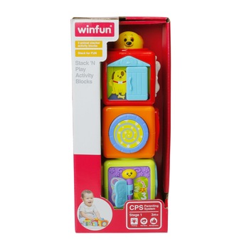 Set 3 cuburi, activitate cu ferestre glisante si oglinda, Winfun Set 3 cuburi, activitate cu ferestre glisante si oglinda, Winfun