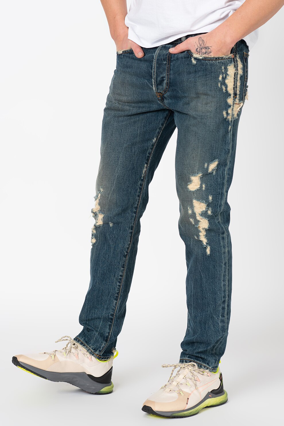 Diesel, Blugi slim fit Mharky, Albastru petrol, W31-L32