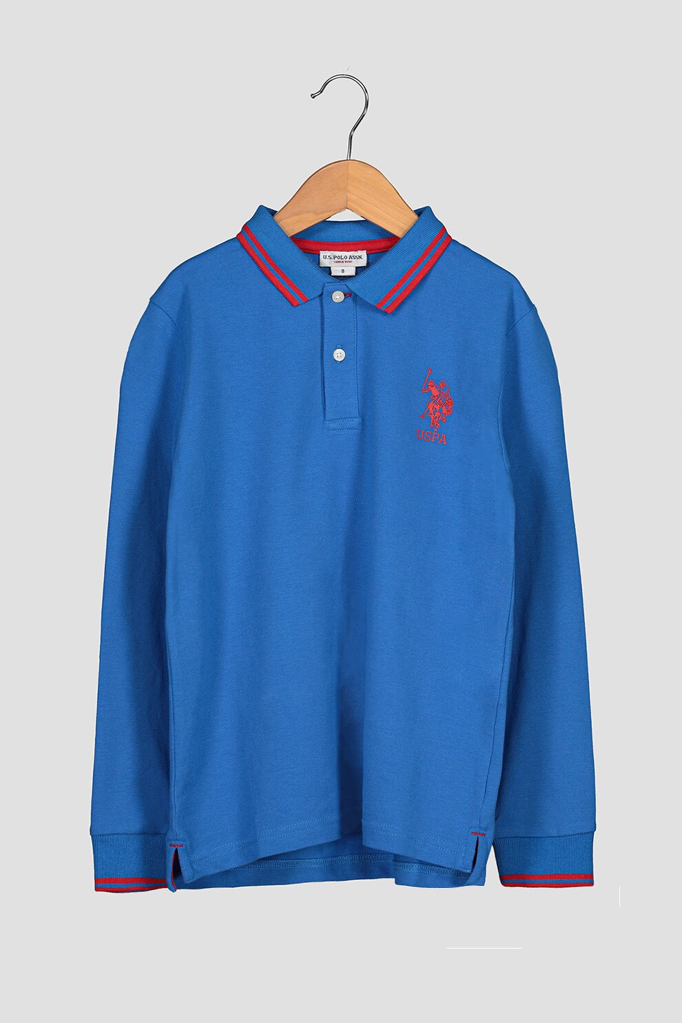 U.S. Polo Assn., Bluza polo din material pique, Albastru