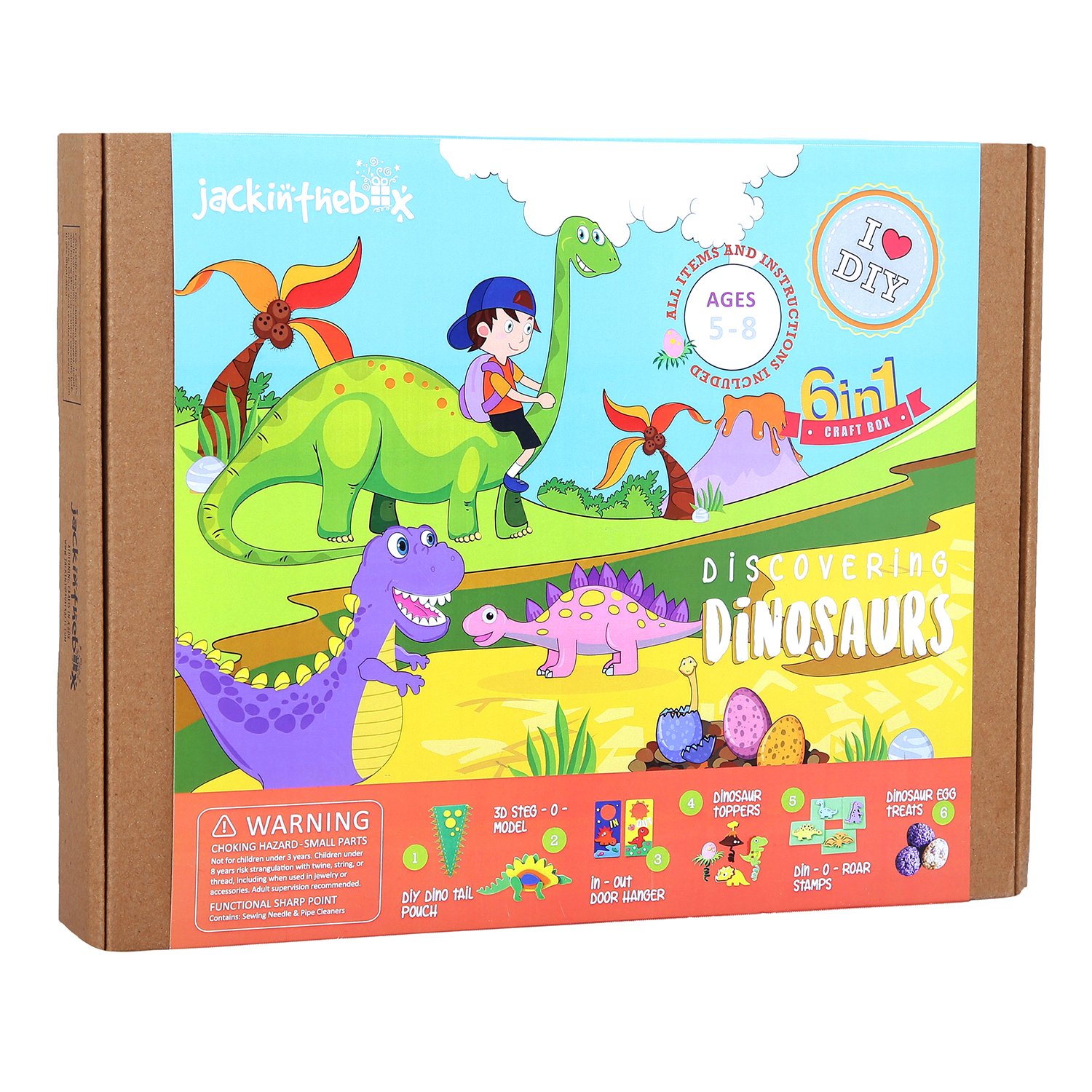 Set creatie Jack In The Box - Descopera dinozaurii, 6 in 1