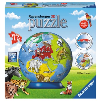 Puzzle Ravensburger 3D - Globul Pamantesc, 72 Piese Puzzle Ravensburger 3D - Globul Pamantesc, 72 Piese