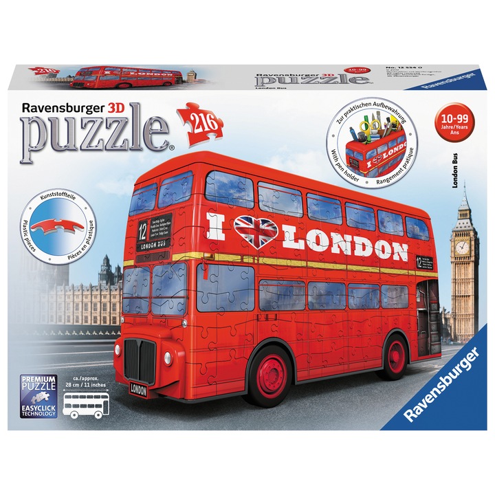 Пъзел Ravensburger 3D - Лондонски автобус, 216 части