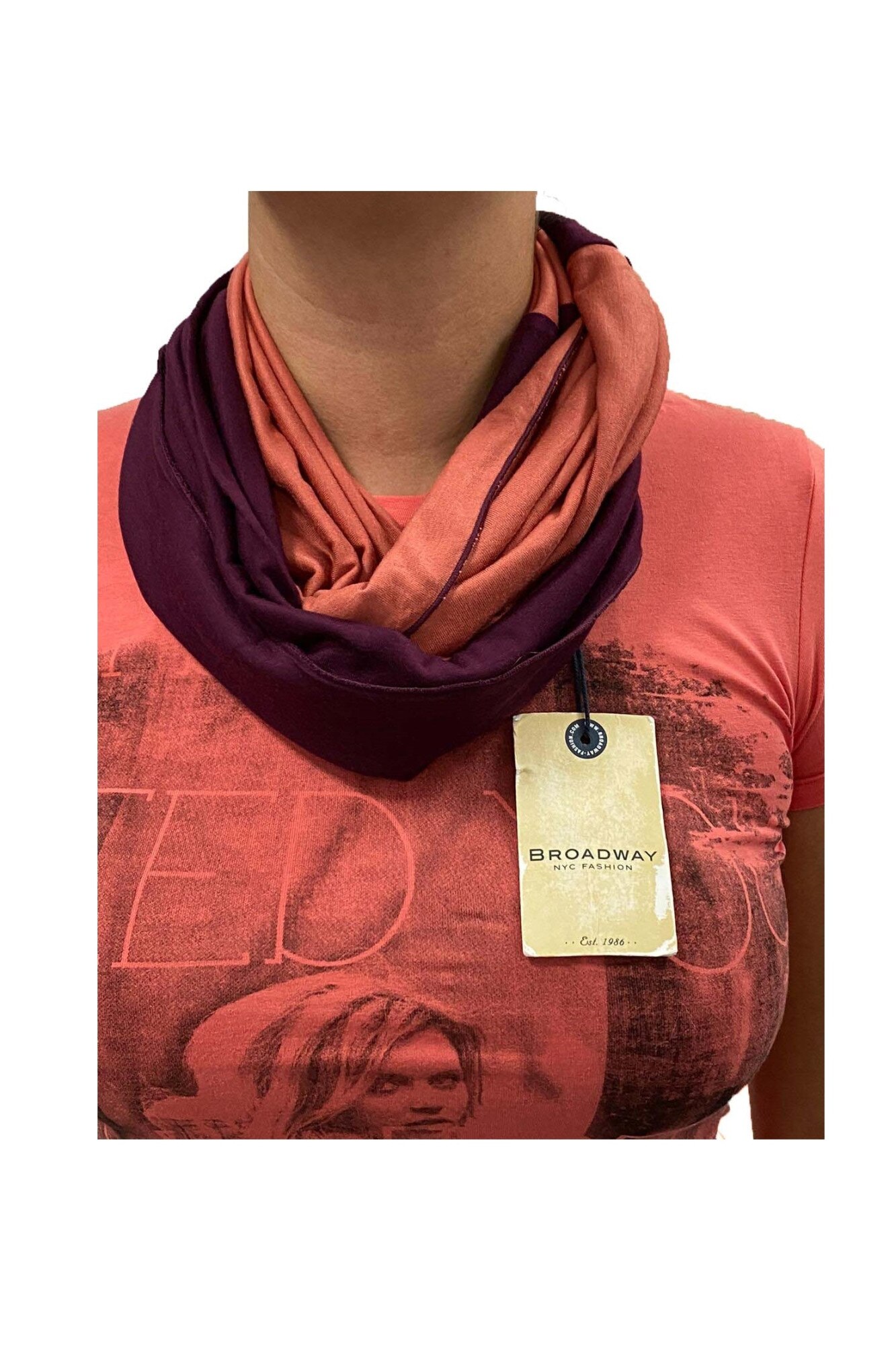 Fular, Broadway, Corai/Violet, 120 x 12 x 9