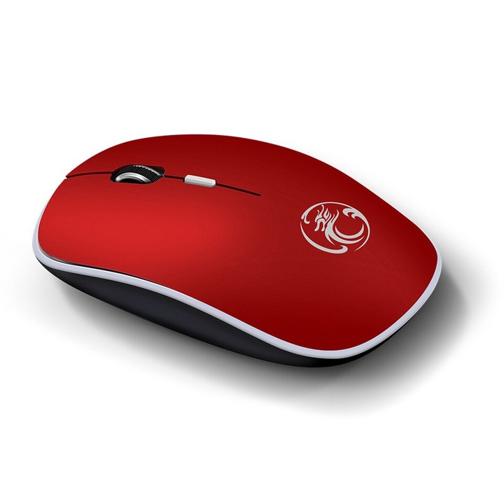 Безжична мишка iMICE G-1600, 2.4 Ghz, безшумна, червена