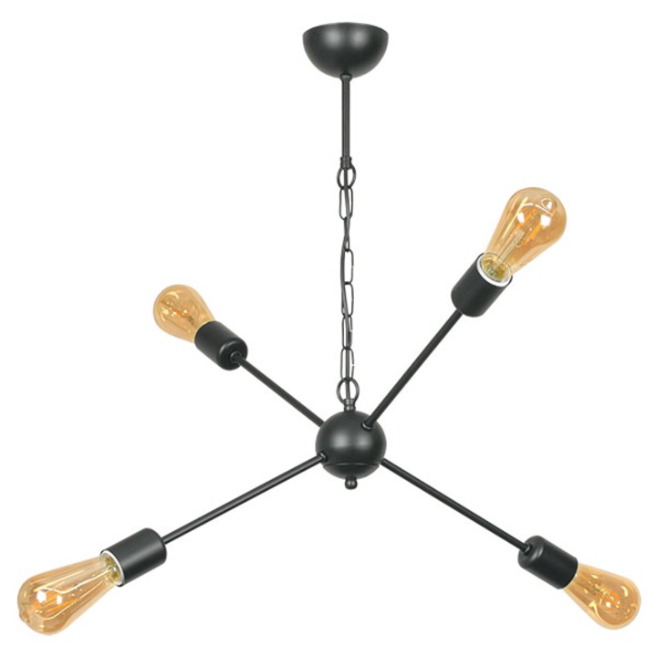 Полилей Lightstyle Крос, 4хE27, Черен