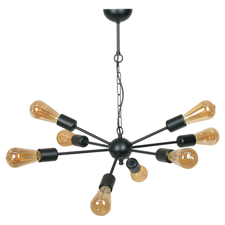 Полилей Lightstyle Крос, 8хE27, Черен