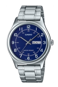 Ceas barbatesc, CASIO, MTP-V006D-2BUDF, Quartz, Casual, Cristal mineral, Otel, Albastru/Argintiu, 40 mm Ceas barbatesc, CASIO, MTP-V006D-2BUDF, Quartz, Casual, Cristal mineral, Otel, Albastru/Argintiu, 40 mm