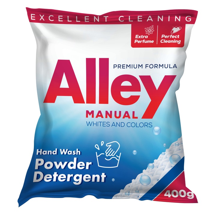 Detergent Manual Alley, Pudra, 400 g, Detergent Pudra Alley, Alley Detergent Manual pentru Rufe, Detergent Pudra pentru Rufe, Detergent de Rufe, Detergent Pudra Manual pentru Rufe, Detergent Manual Pudra pentru Rufe