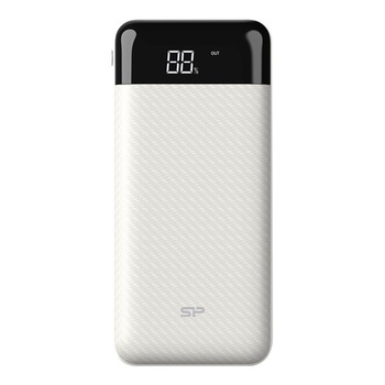 Acumulator extern Silicon Power , 10000 mAH, Lithium polymer, afisaj LED, iesire 2.1 A, 2x USB, intrare USB-C, microUSB, cablu USB tip C, alb Acumulator extern Silicon Power , 10000 mAH, Lithium polymer, afisaj LED, iesire 2.1 A, 2x USB, intrare USB-C, microUSB, cablu USB tip C, alb