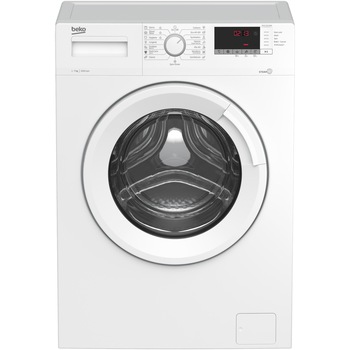 Masina de spalat rufe Slim Beko WUE7512XWW, 7 kg, 1000 RPM, Clasa E, SteamCure, 60 cm, Alb Masina de spalat rufe Slim Beko WUE7512XWW, 7 kg, 1000 RPM, Clasa E, SteamCure, 60 cm, Alb
