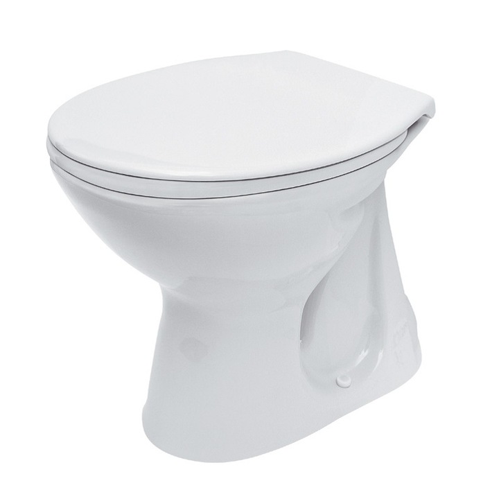 Тоалетна чиния Cersanit, Вертикално оттичане, Бял, 35,5 x 49,5 x 39,5см