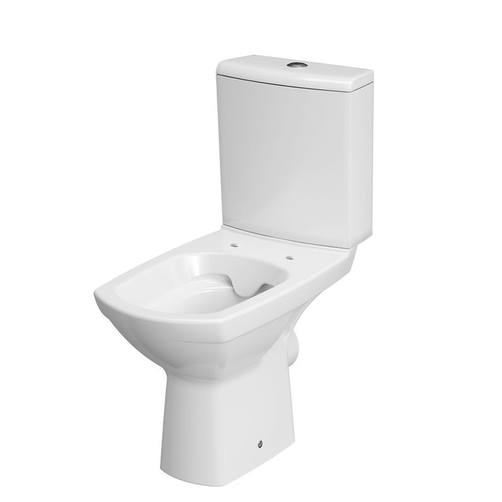 Тоалетна чиния Cersanit Carina, За странично оттичане, Бял, 66 x 35 x 78 cm