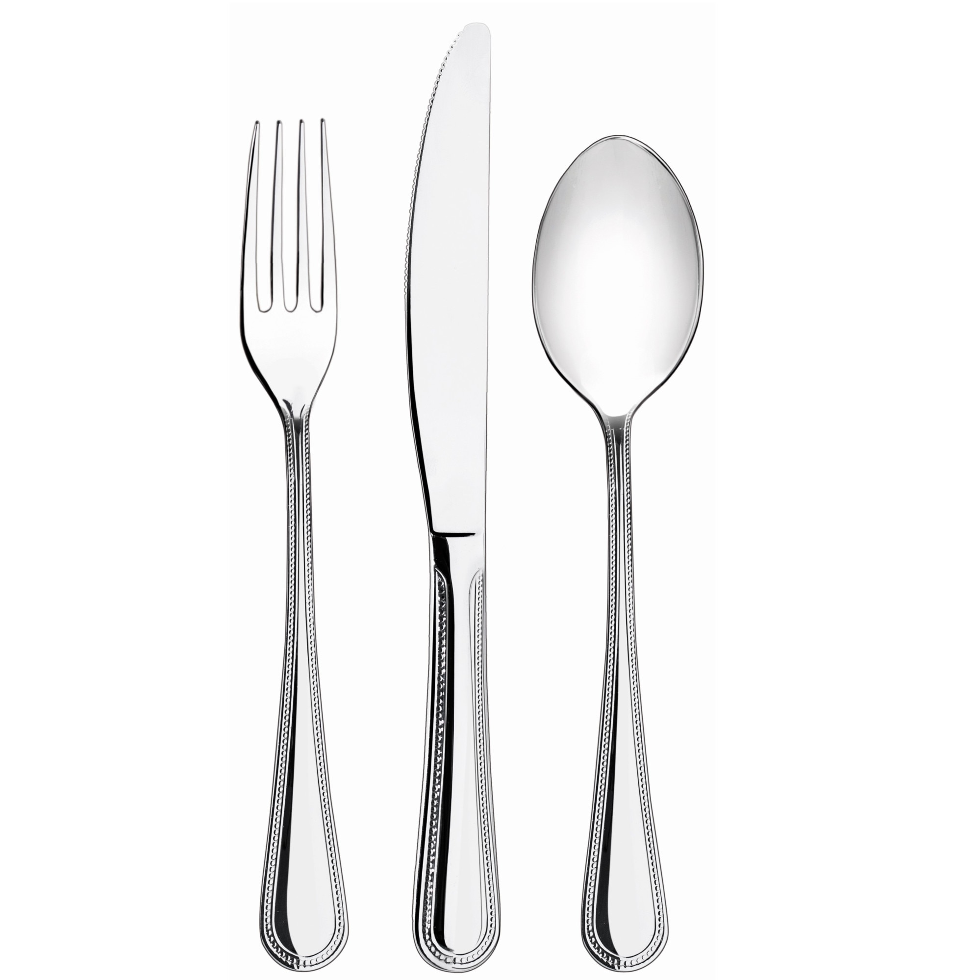 Set tacamuri 24 piese Perla, Inox, Finisaj lucios, Argintiu