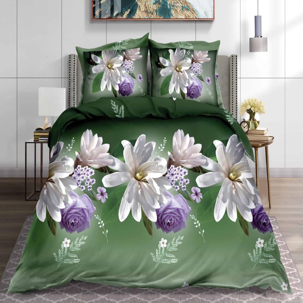 Set lenjerie de pat dublu, bumbac satinat, 4 piese, Casa de Vis, B547
