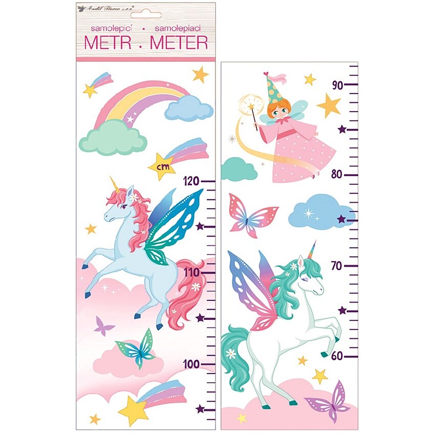 Masurator inaltime pentru copii - unicorni, max. 120 cm