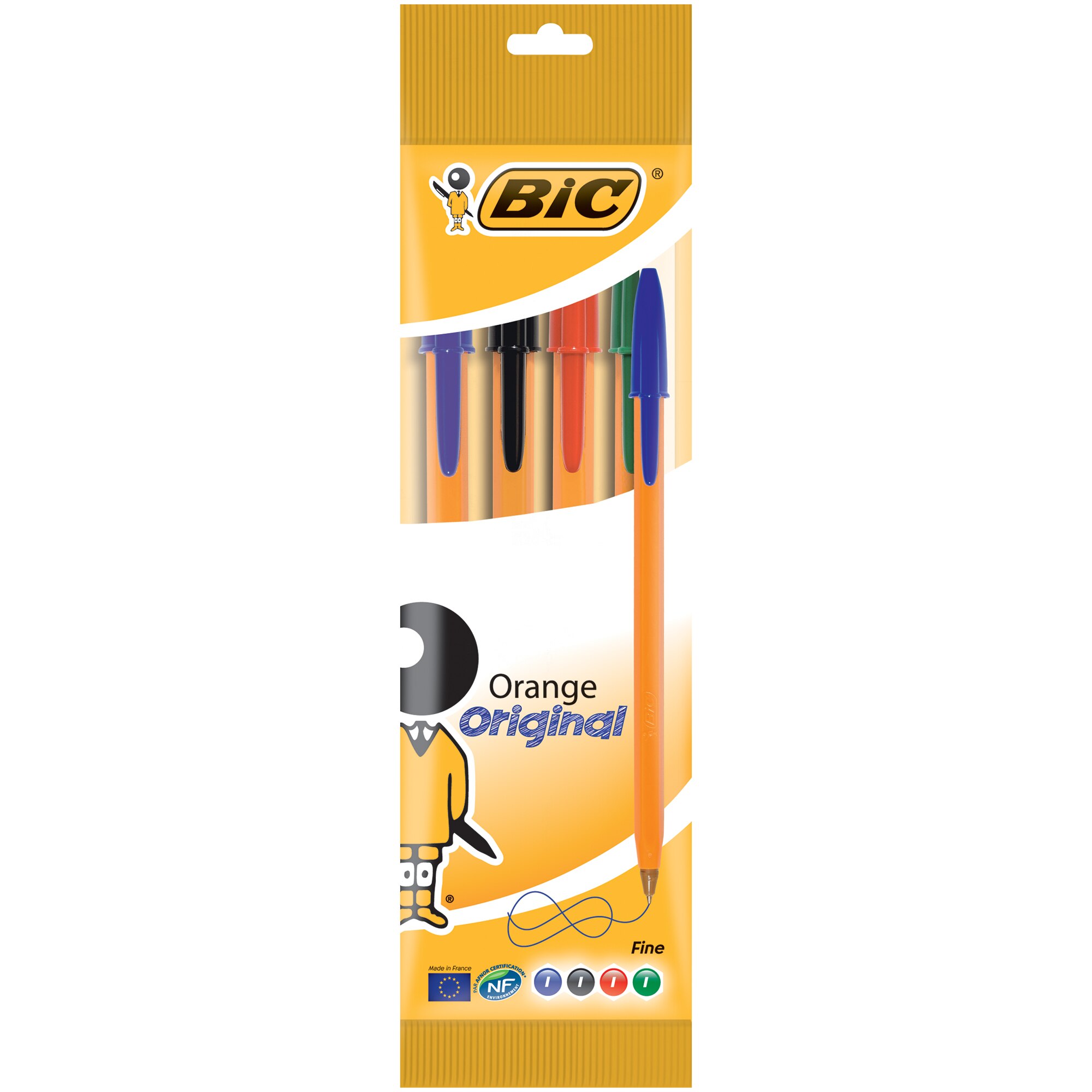 Pix BIC Orange Fine, Multicolor, 4 buc