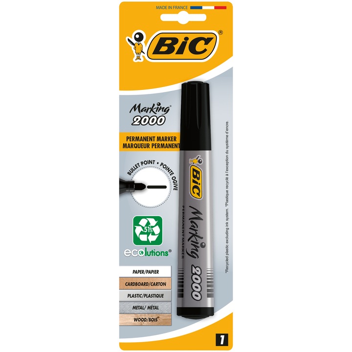 Маркер BIC 2000, Перманентен, Черен