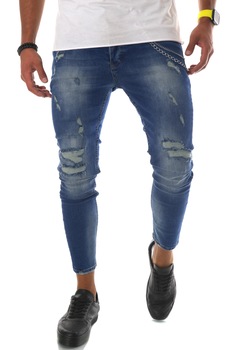 Blugi pentru barbati B2606, conici, albastri, Albastru Blugi pentru barbati B2606, conici, albastri, Albastru