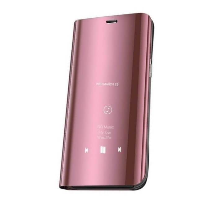 Husa Samsung Galaxy A20e, Flip / Book / Carte, Clear View, Roz