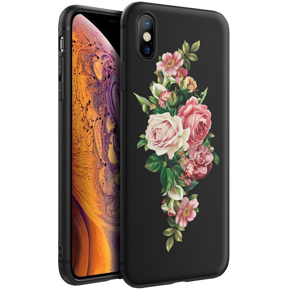 Husa iPhone X/XS - Silicon Matte - Flower 1