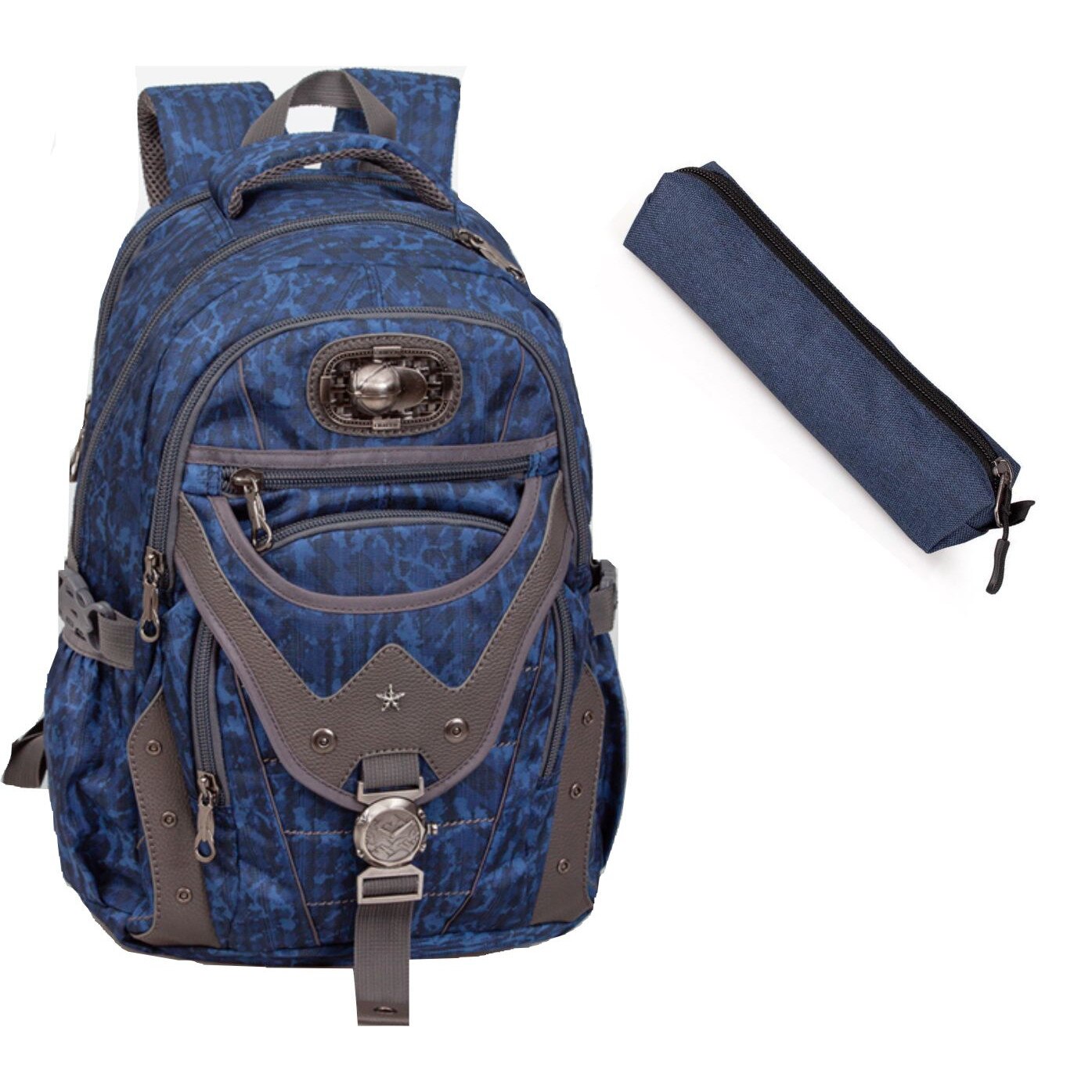 Set scoala Charro Montana - Ghiozdan + Etui - albastru