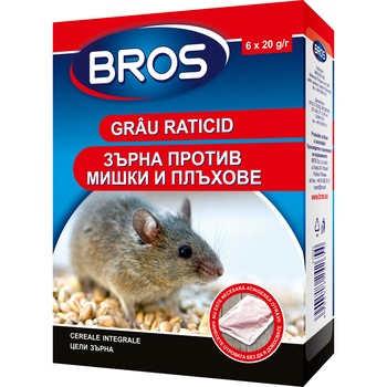 Grau Raticid Impotriva Soarecilor si a Sobolanilor 120g Bros Grau Raticid Impotriva Soarecilor si a Sobolanilor 120g Bros