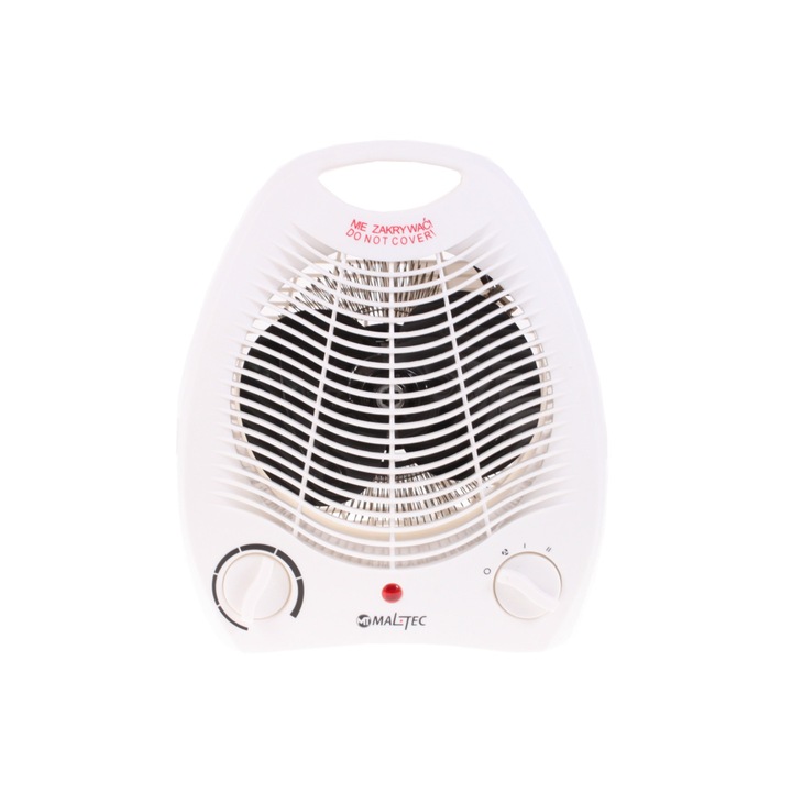 Aeroterma portabila cu ventilator, Menton, 2 trepte de Incalzire, Protectie la supraincalzire, putere 2000W, Alb
