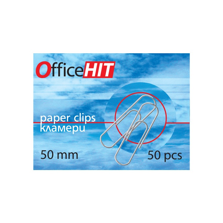 Кламери OfficeHIT, 50мм., по 50 бр. в опаковка, 10 опаковки
