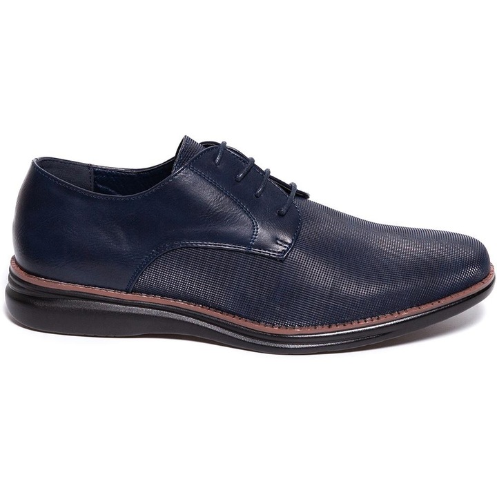 Pantofi barbati Virgilio cu aspect texturat, 41, Bleumarin