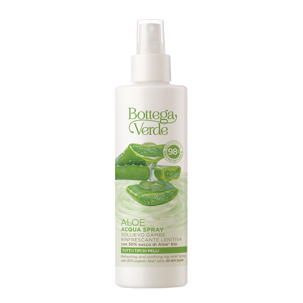 Spray revigorant pentru picioare cu 30% suc de aloe vera bio - Aloe, 200 ML, Bottega Verde