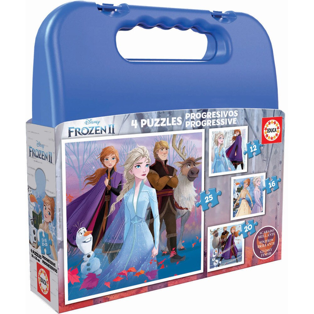 Puzzle Educa, Frozen 2 - puzzle intr-o servieta 16-16-20-25 piese