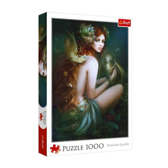 Puzzle femeie Nimfa si animale salbatice, 1000 piese