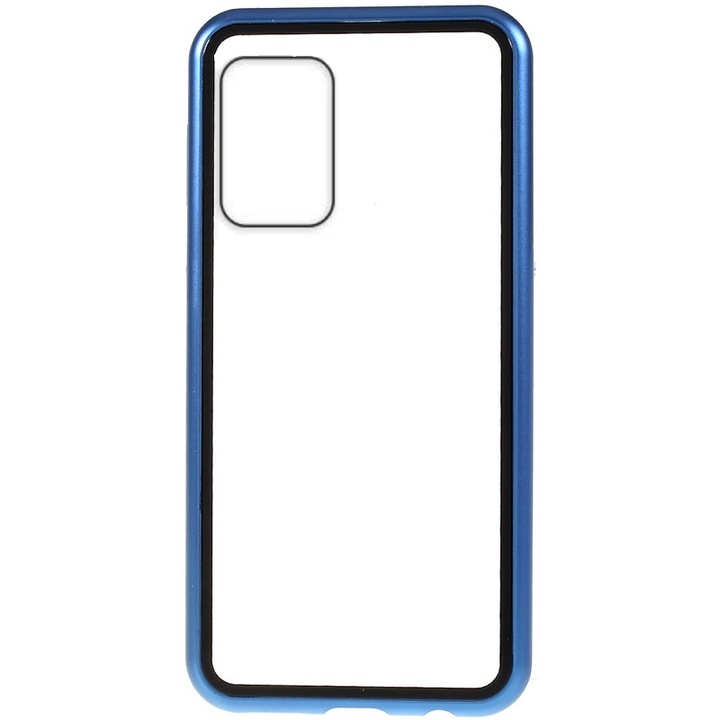 Калъф с магнитна броня и закален стъклен гръб за Huawei P40 Pro Blue