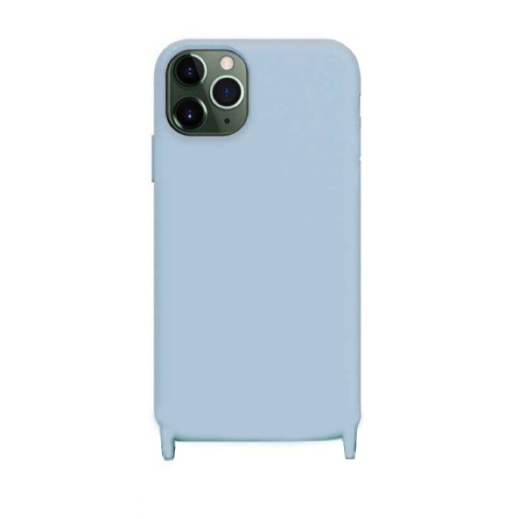 Husa din silicon cu snur textil pentru iPhone 11 Pro Baby Blue