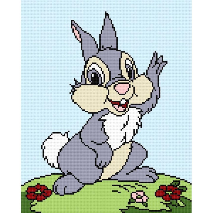 Goblen Iepuras , Hudemas , kit goblen imprimat pe panza , cu fire mouline