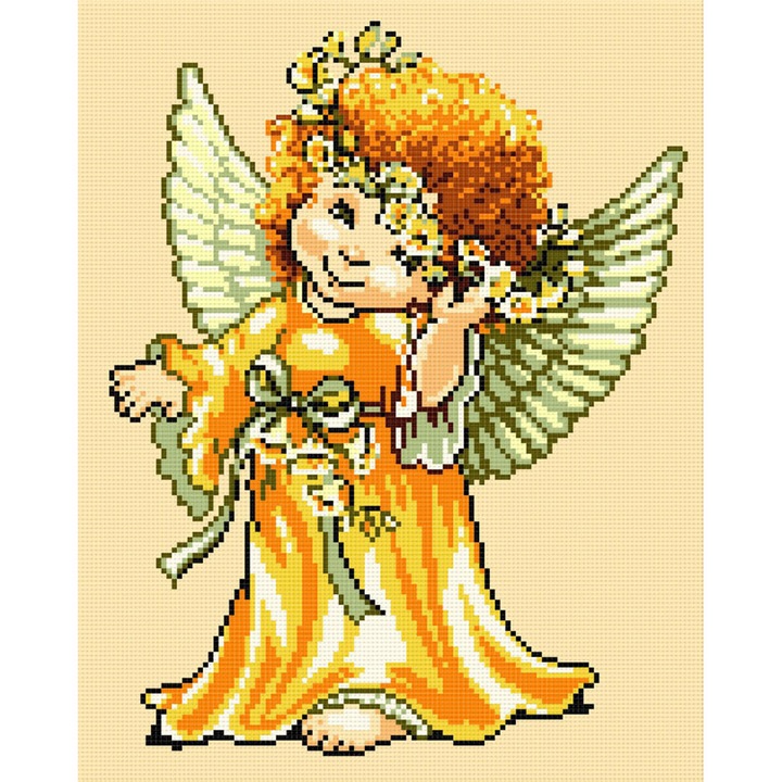 Goblen Ingeras 4 , Hudemas , kit goblen cu diagrama alb negru , cu fire mouline