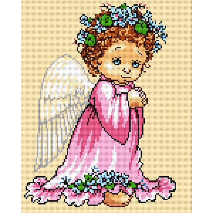 Goblen Ingeras 6 , Hudemas , kit goblen imprimat pe panza , cu fire mouline