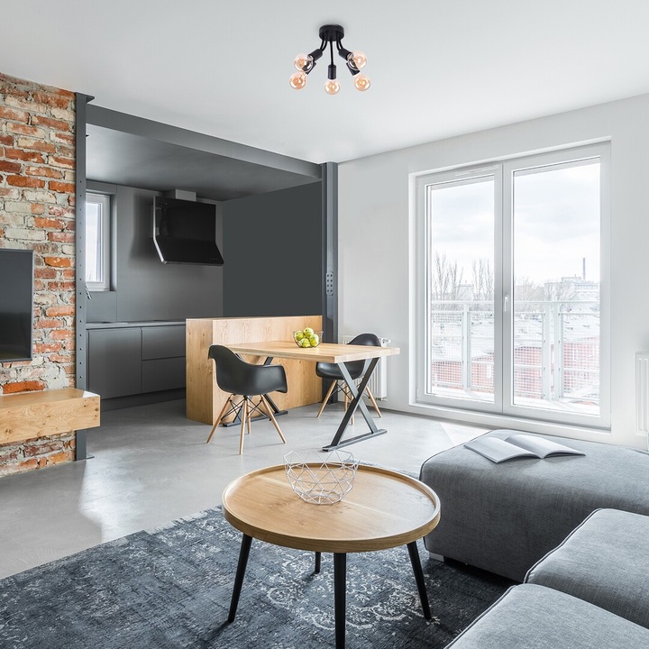 Полилей Rabalux Almus, E27, 5x60W, IP20, 350 мм, Метален, Черен