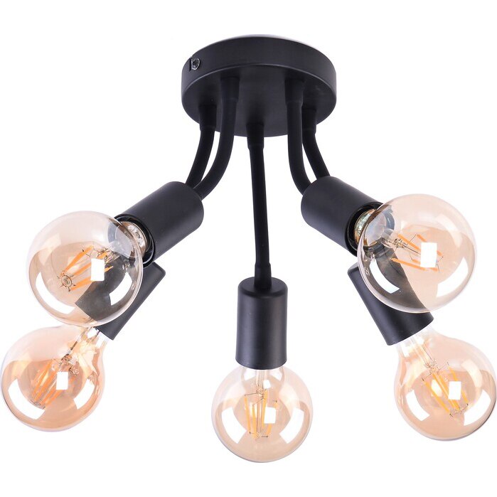 Lustra Rabalux Almus, E27, 5x60W, IP20, 350 mm, metal, Negru