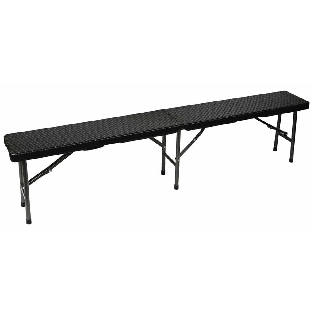 Banca de gradina, Perel, Plastic, 180 x 25 x 43 cm, Negru