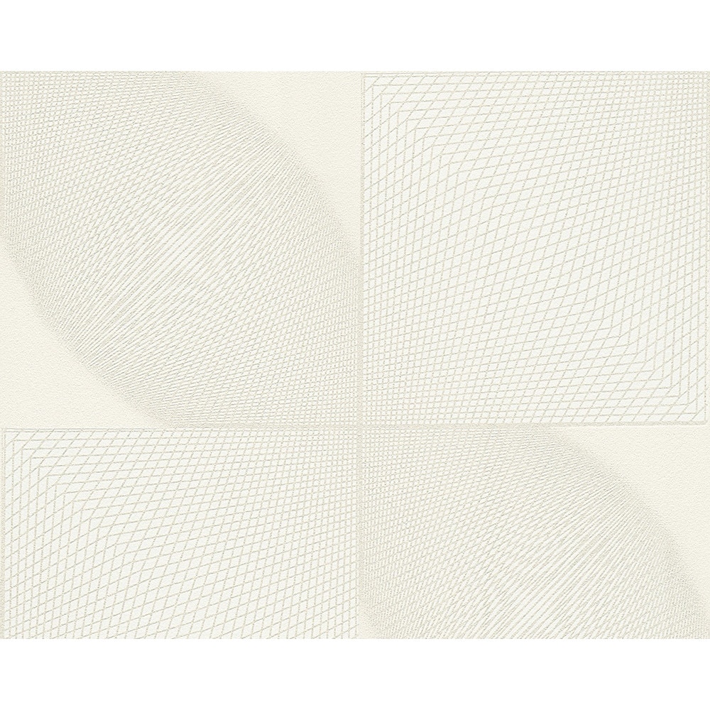 Tapet, AS Creation, 957631, alb/gri, 10,05 x 0,53 m, suport vlies