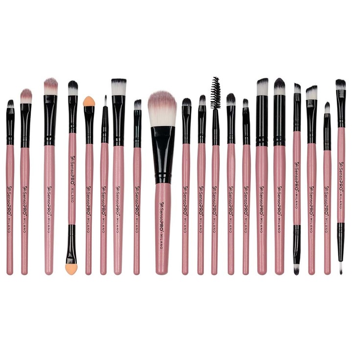 20 db SensoPRO Milano Travel Pink professzionális sminkecset készlet