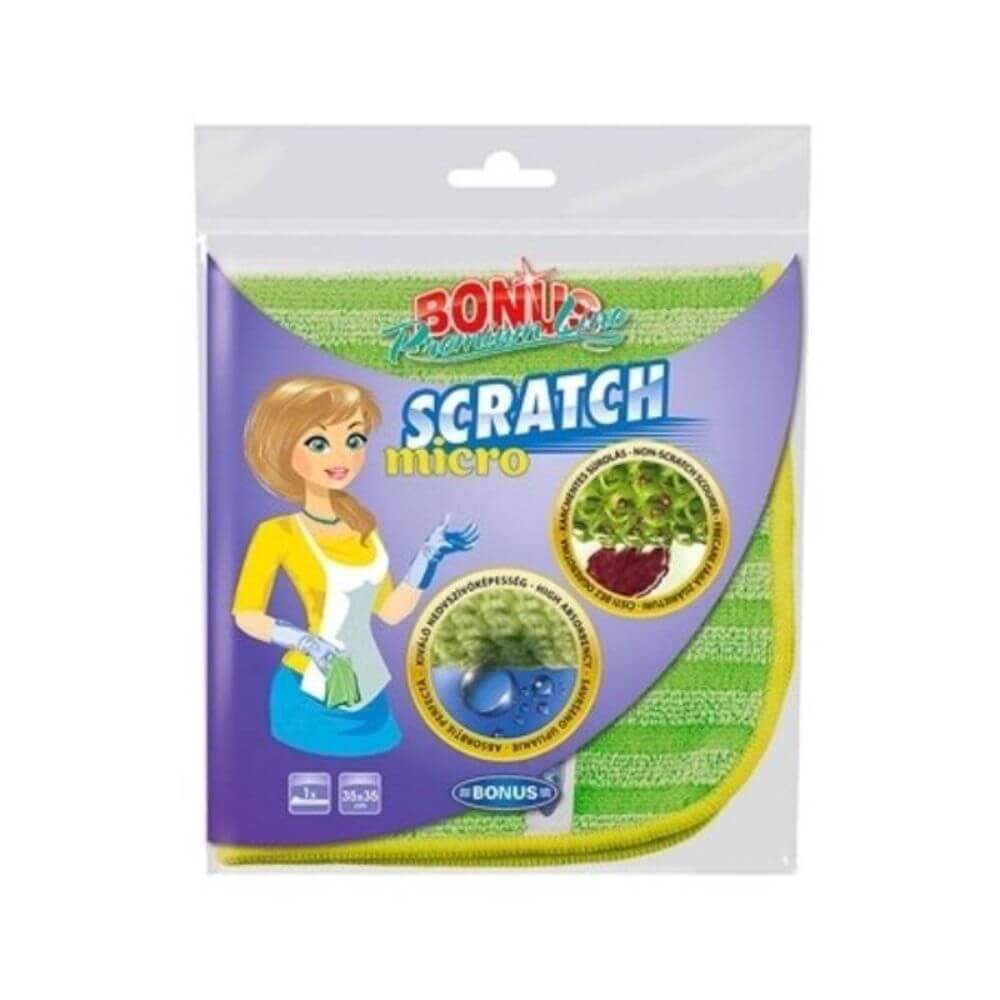 Laveta Microfibra BONUS Scratch, 35x35 cm, Verde