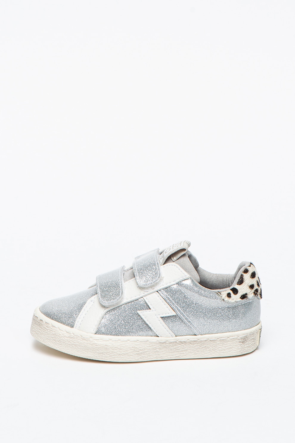 Gioseppo, Pantofi sport stralucitori cu inchidere velcro Spiere, Argintiu, 28 EU