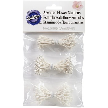 Stamine (necomestibile) pentru decoratiuni florale, 6.25 cm, Wilton, 3 x 60 buc Stamine (necomestibile) pentru decoratiuni florale, 6.25 cm, Wilton, 3 x 60 buc