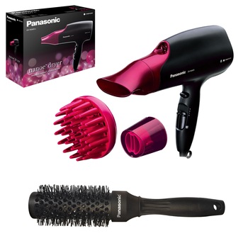 Uscator de par Panasonic EH-NA65-K825 + perie cadou, 2000 W, 3 trepte de temperatura, Negru/Roz Uscator de par Panasonic EH-NA65-K825 + perie cadou, 2000 W, 3 trepte de temperatura, Negru/Roz