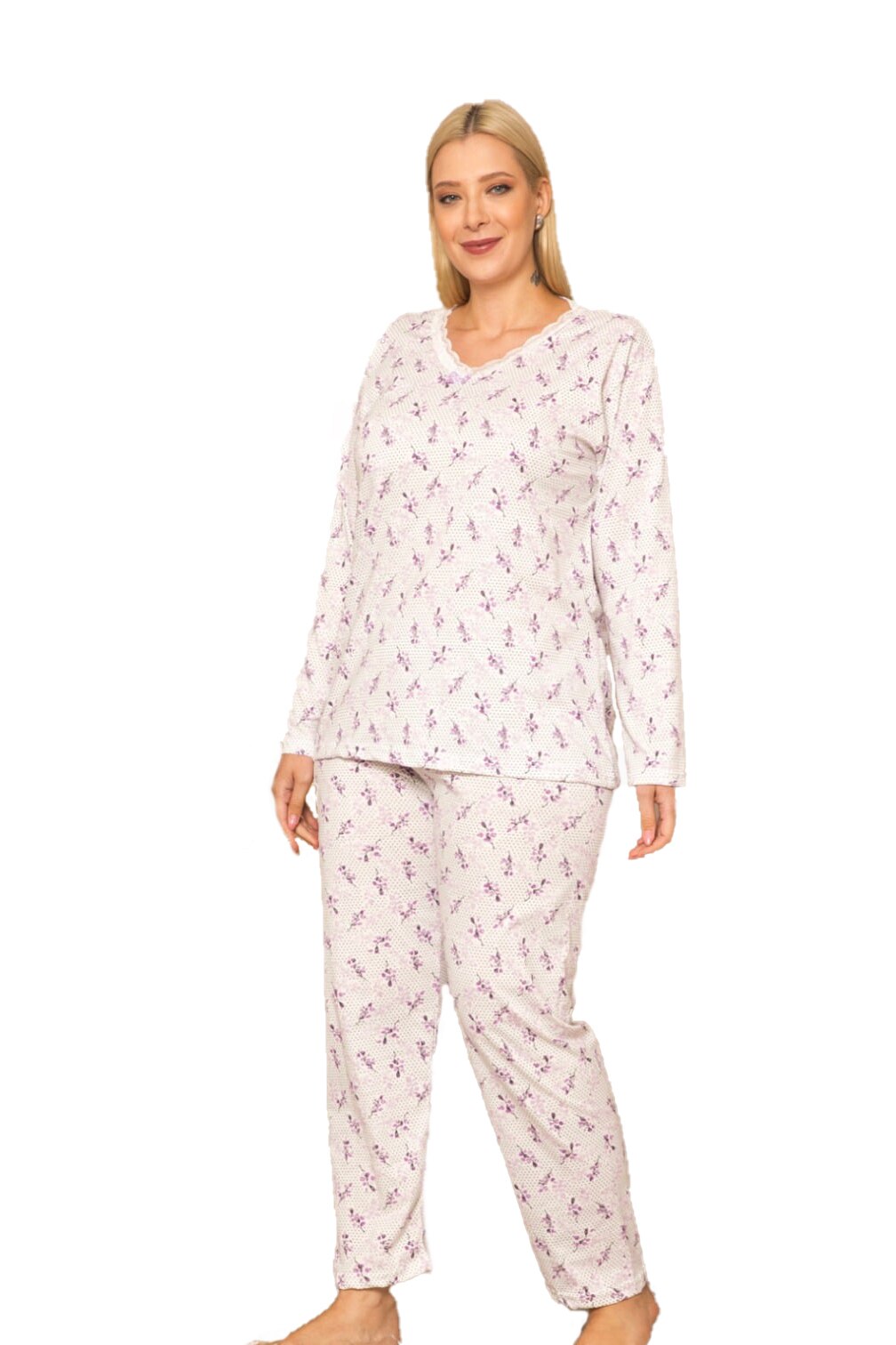 Pijama 100% bumbac, Original Trend, Alb