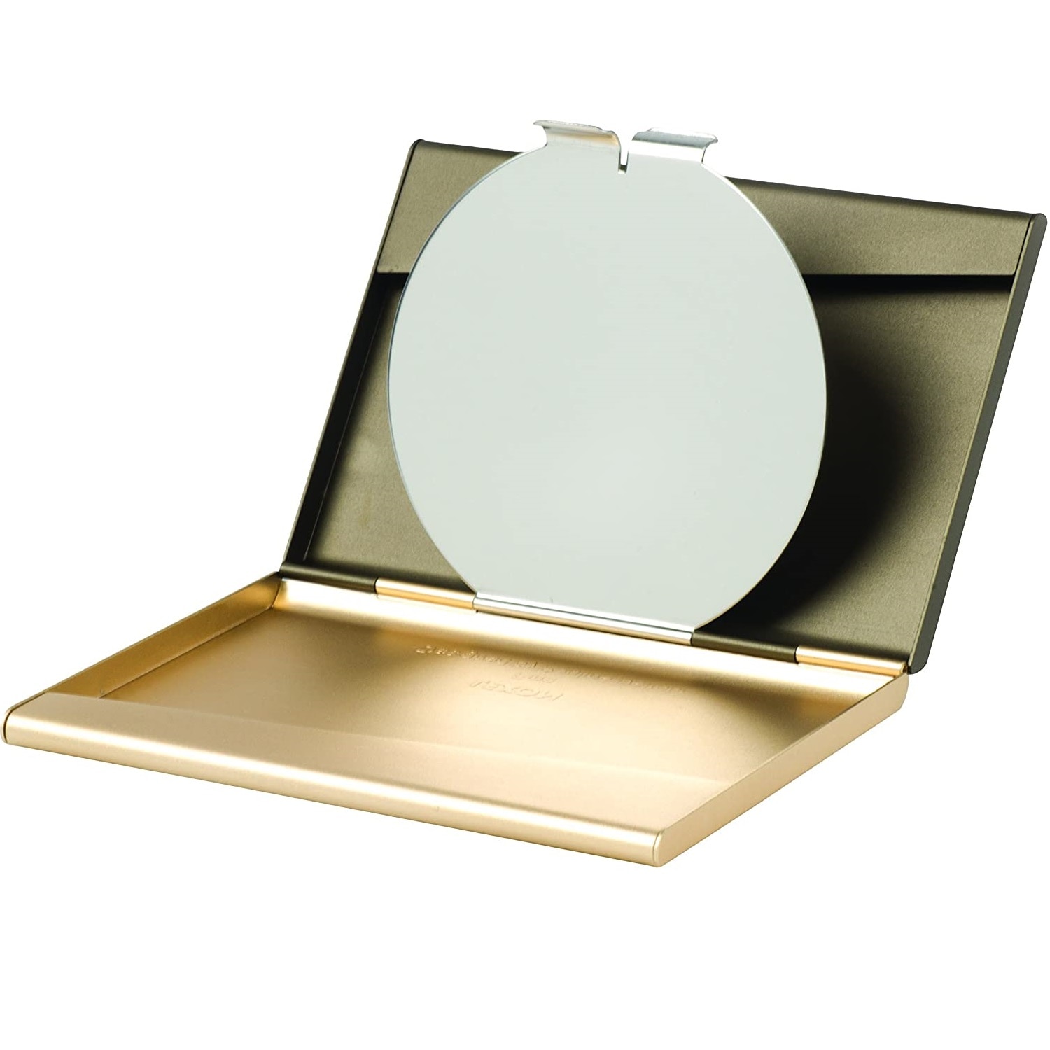 Suport business LEXON pentru carti de vizita, cu oglinda, auriu discret (designed by Pauline Deltour)