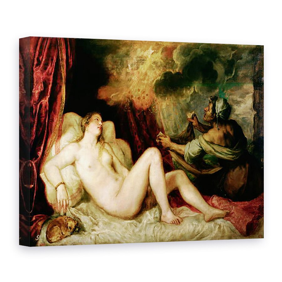 Tablou canvas - Titian - Danae Primirea Dusului de Aur, 75 x 100 cm
